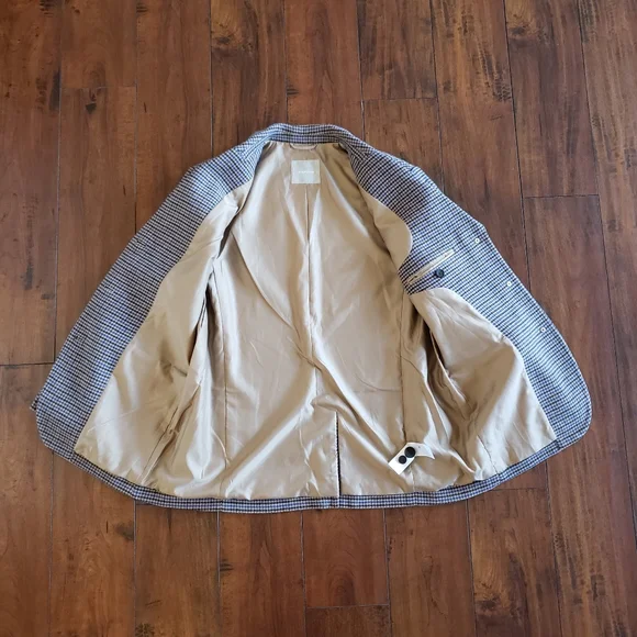 Everlane The ReWool '80s Blazer Houndstooth Plaid Oversized Classic Jacket Sz 12 - Picture 8 of 16